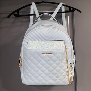 Aldo rare sky blue backpack with removable glitter clutch!